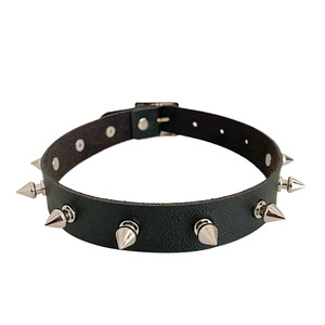 Jinlong-<span class=keywords><strong>Collar</strong></span> de cuero PU con remaches, gargantilla de estilo punk rock, correa para el cuello, gargantilla de encaje - Product Image 3