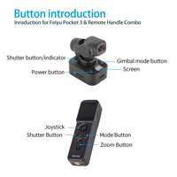 NUOVO Kit Feiyu Pocket 3, Videocamera d'Azione 4K con Stabilizzazione d'Immagine a 3 Assi, 4K60fps, 1080P 120fps, con Microfono, Indossabile