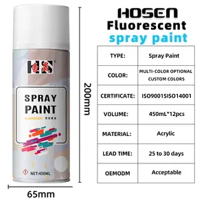 Doğrudan satış floresan boya 450ML akrilik Aerosol sprey boya çok amaçlı kuru hızlı sprey boya