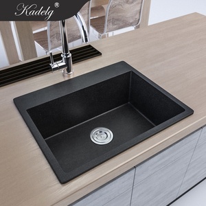 Évier rectangulaire personnalisable <span class=keywords><strong>en</strong></span> granit de quartz composite blanc à un trou et anti-rayures pour la cuisine - Product Image 3