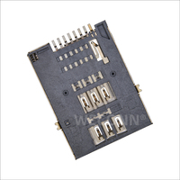 Connecteur de carte SIM WECONN WL-SIM750-003 6PIN+2 H=1.80mm Push-Push avec interrupteur de détection, résistant aux hautes températures