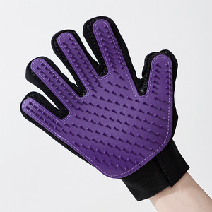 Gants de toilettage pour animaux de compagnie, brosse de massage en silicone TPR pour l'élimination des poils d'animaux, pour chats et chiens, main gauche et droite, rouge, vert, bleu, violet, noir - Product Image 6