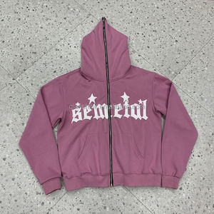 100% Cotton High Quality <b>Full</b> <b>Zip</b> <b>up</b> <b>Hoodie</b> Manufacturers French Terry 3D Puff Printing Heavyweight Oversized <b>Zip</b> <b>up</b> <b>Hoodie</b> - Product Image 2