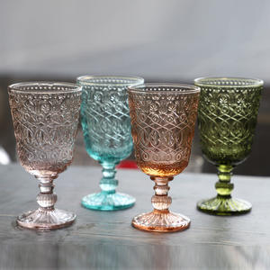 Achat en gros de vaisselle de luxe pour mariages, <span class=keywords><strong>location</strong></span> de vaisselle pour fêtes, ensemble de vaisselle de fête, verres à boire en verre coloré, gobelets roses - Product Image 4