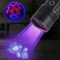 Puissante lampe de poche LED UV 140W 365nm torche ultraviolette Blacklight Rechargeable argent taches d'animaux de compagnie encre Scorpion lumière fluorescente