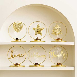 Bruciatore <span class=keywords><strong>di</strong></span> incenso in metallo a doppio anello in stile arabo mediorientale - Product Image 4