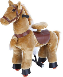 Poni de Peluche Pequeño de 72 cm para Montar, Juguete Mecánico que Camina y Corre, Caballo Simulador sobre Ruedas para Niños en Venta - Product Image 3
