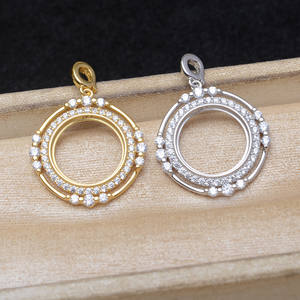 Base para Colgante de Plata S925 con Diseño de Girasol y Madreperla, Accesorios para Joyería de Perlas, Base Vacía para Colgante de 15.5-15.7mm - Product Image 3