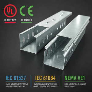 Selbstverriegelnde Geschlitzte Kabelkanäle Vorverzinkt für IEC 61084 Zertifizierte Snap-Fit-Gehäuse Schnelle <span class=keywords><strong>Sitel</strong></span>-Verkabelungsinstallation - Product Image 1