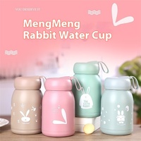 Bouteille d'eau double paroi portable, créative et mignonne, avec logo lapin, anti-brûlure, pour le bureau, la maison et les activités.