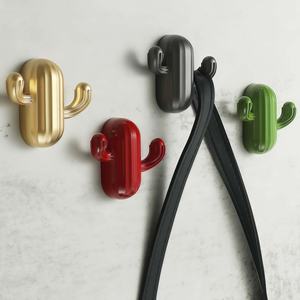 Ganchos de Pared Creativos con Forma de <span class=keywords><strong>Cactus</strong></span>, de Aleación de Zinc Sólida, Multicolores, para Entrada, Baño y Armario - Product Image 4