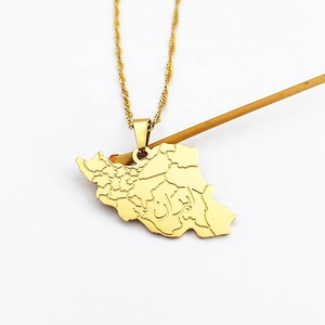 Collier <span class=keywords><strong>Carte</strong></span> de l'Iran en Acier Inoxydable, Bijoux Personnalisés, Bijoux en Or 18 carats, Collier <span class=keywords><strong>Carte</strong></span> de l'Iran Gravée, Joyeria De Acero - Product Image 4
