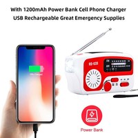 Radio de Emergencia AM/FM IPARTS EXPERT TP10310341475 con Manivela, Linterna, SOS, Energía Solar, Autoalimentada y Portátil