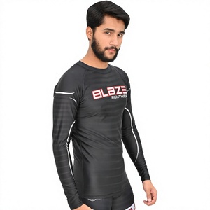 เสื้อรัดกล้ามเนื้อ BJJ แบบสั่งทำพิเศษสำหรับผู้ชาย ทรงหลวม แขนยาว พร้อมสีและโลโก้ตามสั่ง ผลิตจากผ้าฝ้าย 100% เป็นมิตรต่อสิ่งแวดล้อม แห้งเร็ว - Product Image 6