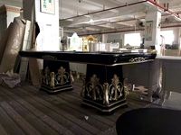 Ensemble de table à manger en marbre de luxe Mobilier de salle à manger carré en bois massif de style européen pour hôtel et villa