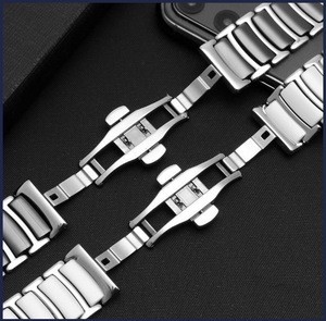 Eraysun Bracelet de montre personnalisé en acier inoxydable Bracelets de montre en céramique pour <span class=keywords><strong>Apple</strong></span> <span class=keywords><strong>Watch</strong></span> Series 7 6 <span class=keywords><strong>5</strong></span> 4 3 2 Business Wrist Strap - Product Image 4