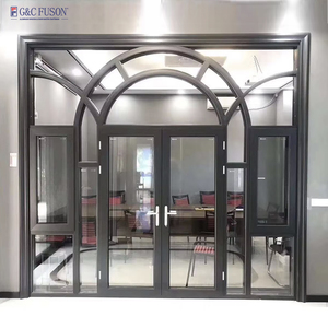 Fuson ประตูบานเลื่อนอลูมิเนียมหรูหราแฟชั่นใหม่ประตูบานเลื่อนอลูมิเนียมสำหรับประตูกระจกอลูมิเนียมเพื่อการพาณิชย์ - Product Image 1