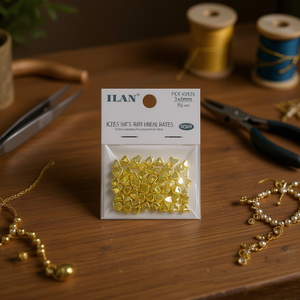 ILAN Cuori con strass 3x8mm placcati oro per artigianato e creazione di gioielli - Product Image 3