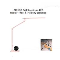 Lampe de bureau LED pliable en métal, double source lumineuse, télécommande tactile, luminosité réglable, protection des yeux, lecture, travail de bureau