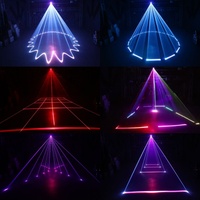 Lumière laser DJ RGB 3W à refroidissement par air, contrôlée par DMX512, dimmable, motifs couleur, angle de faisceau max. 50°, miroir vibrant 20 000 tr/min pour scène