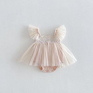 Jupe en maille à grand nœud pour <span class=keywords><strong>fille</strong></span>, combinaison de princesse pour nouveau-né d'un an, nouvelle <span class=keywords><strong>veste</strong></span> à manches bouffantes pour bébé - Product Image 2