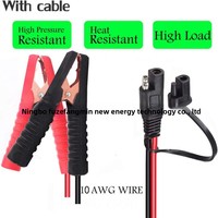 Câble d'extension de charge rapide avec adaptateur connecteur SAE et pince crocodile pour batterie 10 AWG, isolation en PVC ignifuge pour