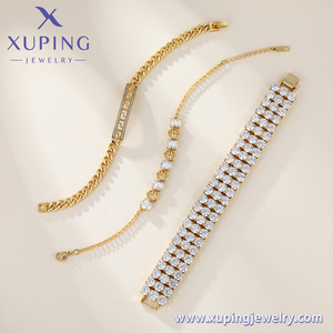 2025 cocreate Top bán Xuping đồ trang sức bán buôn thời trang vài vàng mạ ngọc trai Tennis Cuban liên kết chuỗi phụ nữ Vòng đeo tay - Product Image 2