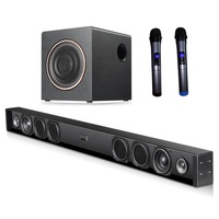 Senza fili BT Soundbar Senza Fili Sistema Home Theatre Soundbar Con Coppia Microfoni Palmari