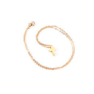 Collar con cruz de acero inoxidable, diseño minimalista para uso informal - Product Image 2