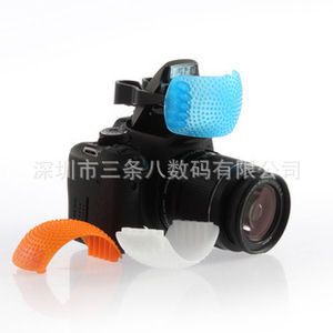 Three Eight <b>Flash</b> Diffuser Cover White Orange Blue Universal Plastic Hot Shoe Mount Portable <b>Camera</b> <b>Flash</b> Light Accessory - Product Image 2