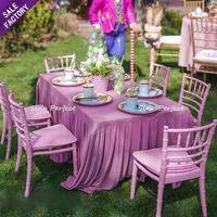 Chaises et tables empilables en résine plastique rose personnalisées pour enfants, mobilier de fête Chiavari pour enfants