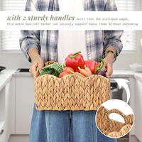 Panier de rangement en osier, lot de 2 paniers en jacinthe d'eau tressés à la main pour l'organisation et la décoration, bacs de rangement pour comptoirs et étagères
