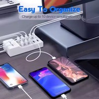 Usine en gros 50W 10 ports USB Station de charge Hub adaptateur pour téléphone iPad pour caméras de charge multi-appareils écouteurs