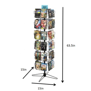 Rotating Floor Metal Pocket Post Greeting Card Display <b>CD</b> Calendar Magazine Display Stand <b>Rack</b> - Product Image 6