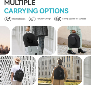 Boîte de rangement pour chapeau de <span class=keywords><strong>voyage</strong></span>, étui rigide pour chapeaux Fedora pour hommes, boîte anti-écrasement pour le rangement des chapeaux Fedora - Product Image 6