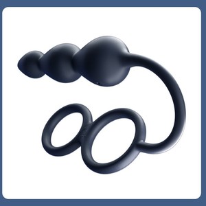 Male masturbation anal plug <b>vibrating</b> pull beads double lock semen <b>remote</b> <b>control</b> prostate anal massager - Product Image 3