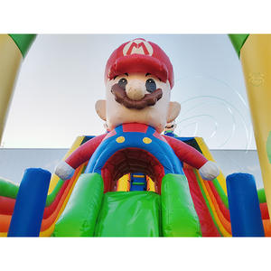 Château gonflable géant en PVC commercial, combo de toboggans gonflables de dessin animé, double voie, 30 pieds, toboggans gonflables pour aire de jeux à vendre - Product Image 4