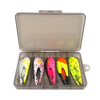 5er-Set bedruckte Metall-Löffelköder 2g/4g/10g Angelköder Spinnerblatt für Salzwasser/Süßwasser Lachs Seebarsch Wels Tilapia