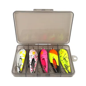 Lot de 5 leurres métalliques imprimés en forme de cuillère 2g/4g/10g, leurres de pêche à la spinnerblade pour eau salée/eau douce, saumon, bar, poisson-chat, tilapia - Product Image 6