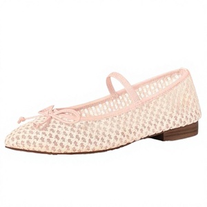 Nuevas y Modernas Sandalias Planas Mary Jane con Parte Superior de PU Transpirable, Suela de Goma, Diseño de Lazo Calado y Superficie de Red de Pesca para Otoño y Verano - Product Image 3