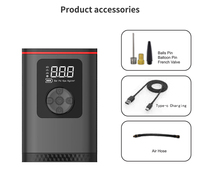 Mini pompe à air numérique intelligente pour voiture, vélo, camping, avec LED, sans fil, haute pression 150 psi pour gonflables