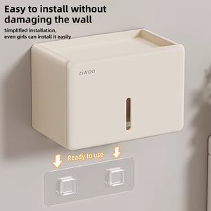 <span class=keywords><strong>Portarotolo</strong></span> da Parete Senza Foratura con Vano Portaoggetti Universale per Bagno - Product Image 4