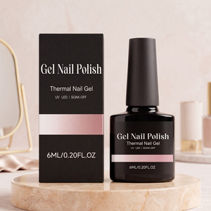 Vernis à ongles gel à base d'eau en PET thermosensible, couleur <span class=keywords><strong>nude</strong></span>, longue tenue, brillant, pour la décoration des ongles, en flacon - Product Image 2