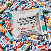 Surface brillante imprimée sur mesure en plastique de qualité alimentaire forme d'oreiller barre de chocolat gelée biscuits emballage sacs en mylar avec joint arrière