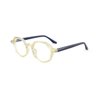 Monturas de Gafas de Acetato con Diseño Hexagonal Geométrico, Gafas Ópticas de Moda Únicas, Venta al Por Mayor