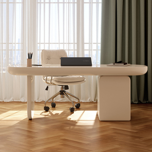 Juego de <span class=keywords><strong>Escritorio</strong></span> y Silla Estilo Crema Francés de 1.8m <span class=keywords><strong>con</strong></span> 2 <span class=keywords><strong>Cajones</strong></span>, <span class=keywords><strong>Escritorio</strong></span> Moderno de Madera para Oficina en Casa, <span class=keywords><strong>Escritorio</strong></span> de Oficina Sencillo - Product Image 3