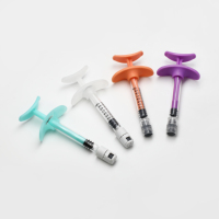 Jeringa de vidrio cosmética de 1 ml con agarre ancho para dedos, con retenedor de líquido, para relleno de ácido hialurónico, envase cosmético.