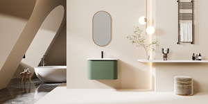 Meuble-lavabo mural moderne incurvé <span class=keywords><strong>MEBO</strong></span> pour salle de bain - Product Image 6