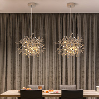 Lampe suspendue en acier inoxydable au design artistique créatif de style nordique, lumière LED, finition or/chrome pour salles à manger, éclairage de bar