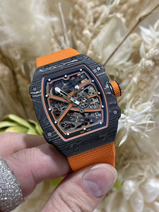 Reloj Mecánico Automático Ultrafino de Fibra de Carbono de Lujo de Alta Calidad, Esfera Naranja, Correa de Nailon, Tourbillon, Resistente al Agua 10 Bar - Product Image 5
